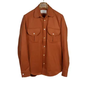 Shirt Jacket in burnt orange yarn dyed wool flannel