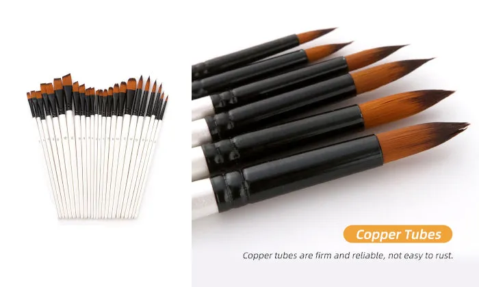 24 Piece Draw Paint Brushes Set Kit