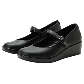 Alegria Haylo Black Wedge Shoe (Women's)