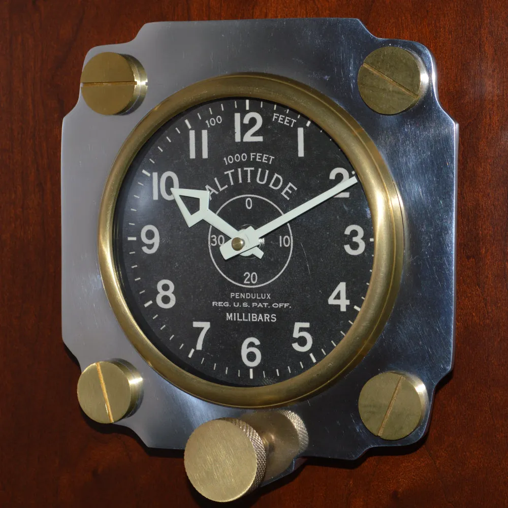 Altimeter Black Wall Clock