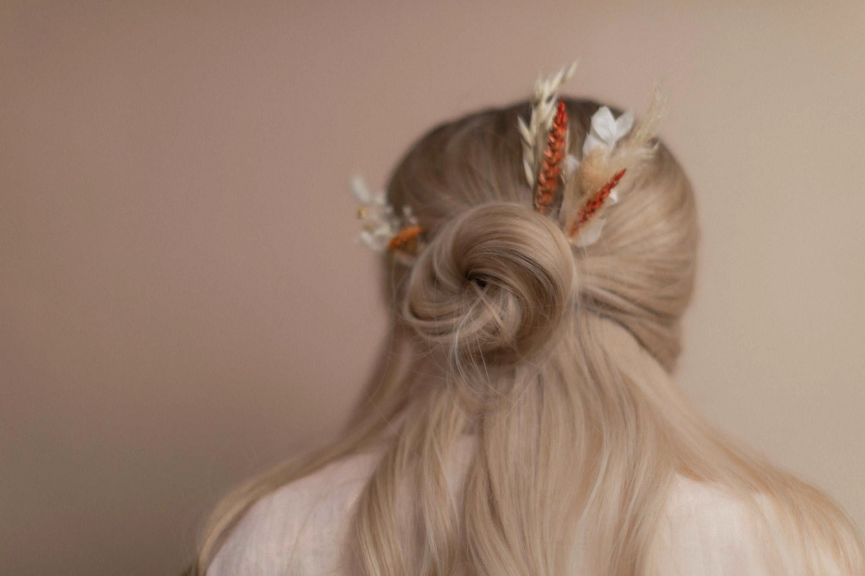 Autumn Peach & Terracota Comb / Wedding Hair Accessory