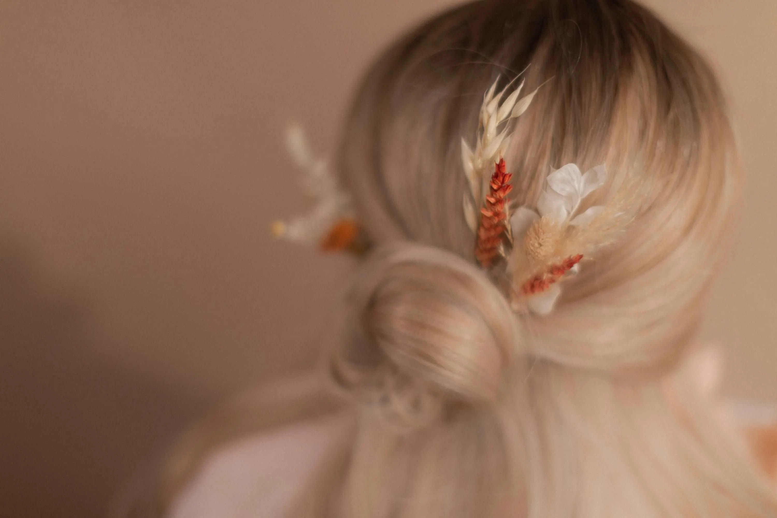 Autumn Peach & Terracota Comb / Wedding Hair Accessory