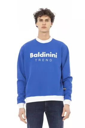 Baldinini Trend Blue Cotton Men Sweater