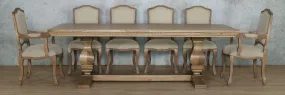 Belmont Fluted Wood Top & Duke 10 Seater Dining Set