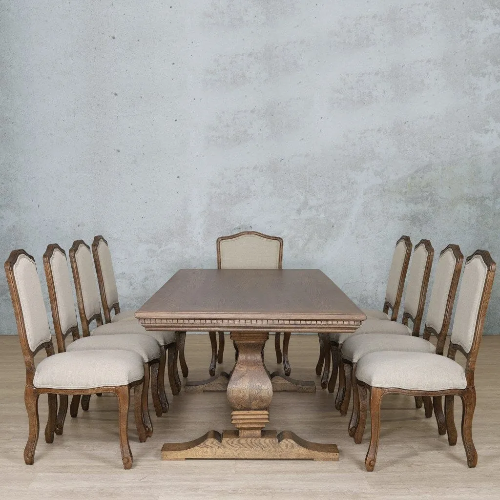 Belmont Fluted Wood Top & Duke 10 Seater Dining Set