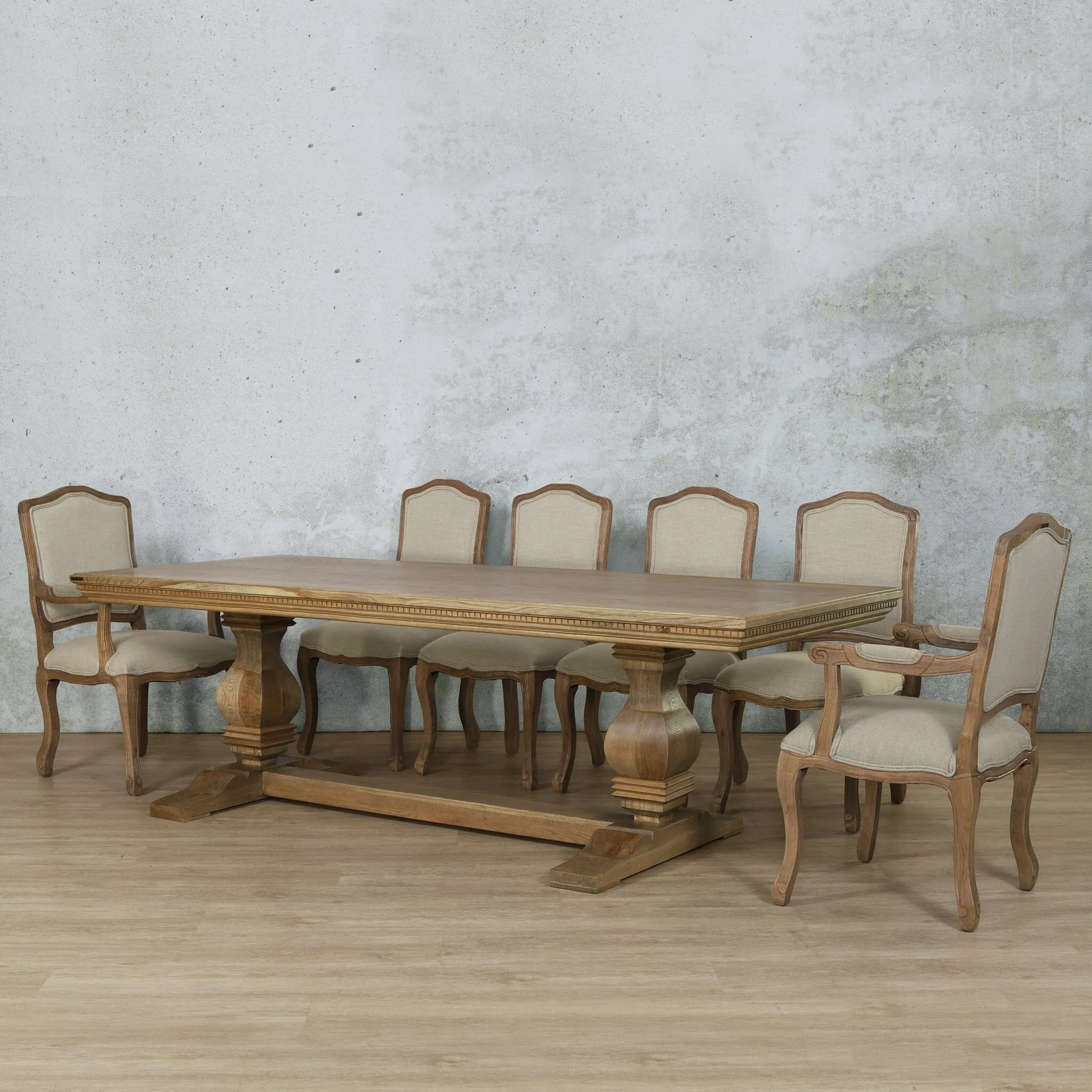 Belmont Fluted Wood Top & Duke 10 Seater Dining Set