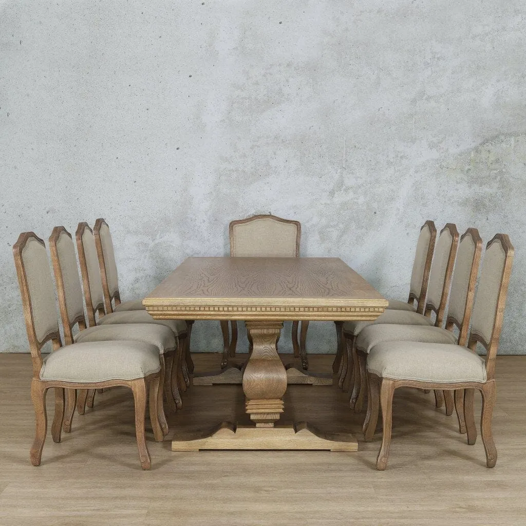 Belmont Fluted Wood Top & Duke 10 Seater Dining Set