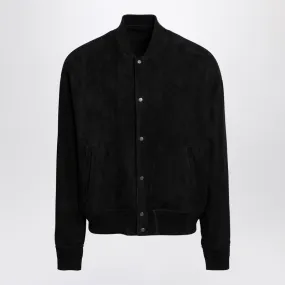 BLACK SUEDE BOMBER JACKET