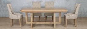 Bolton Fluted Wood Top & Duchess 6 Seater Dining Set