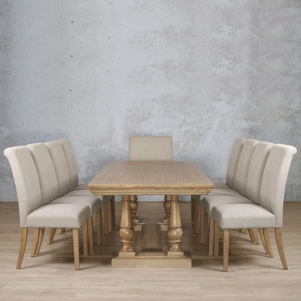 Charlotte Fluted Wood Top & Baron 10 Seater Dining Set