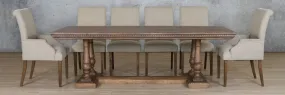 Charlotte Fluted Wood Top & Baron 10 Seater Dining Set