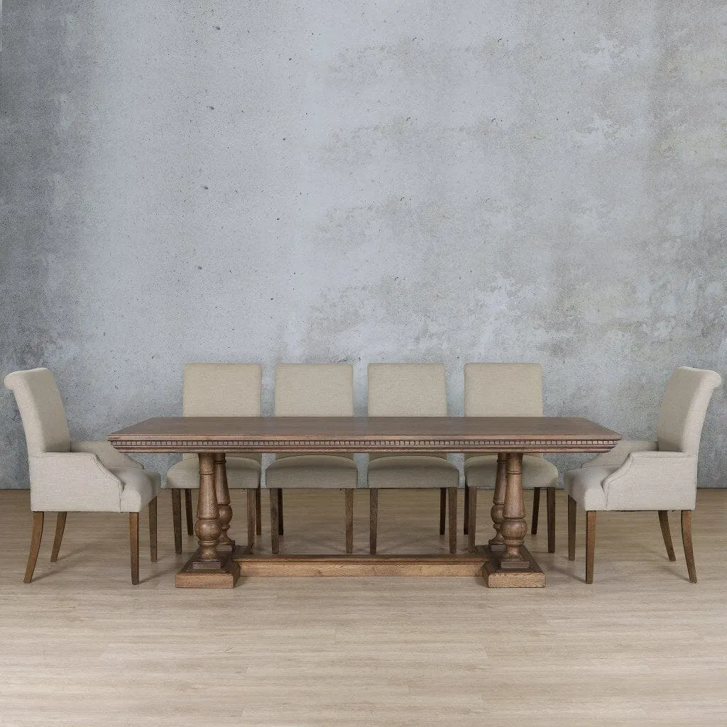 Charlotte Fluted Wood Top & Baron 10 Seater Dining Set