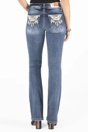 Cow Printed Dreamcatcher Bootcut Jeans