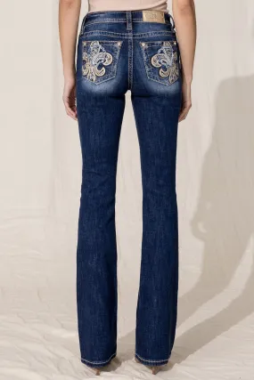 Crystal Fleur De Lis Bootcut Jeans