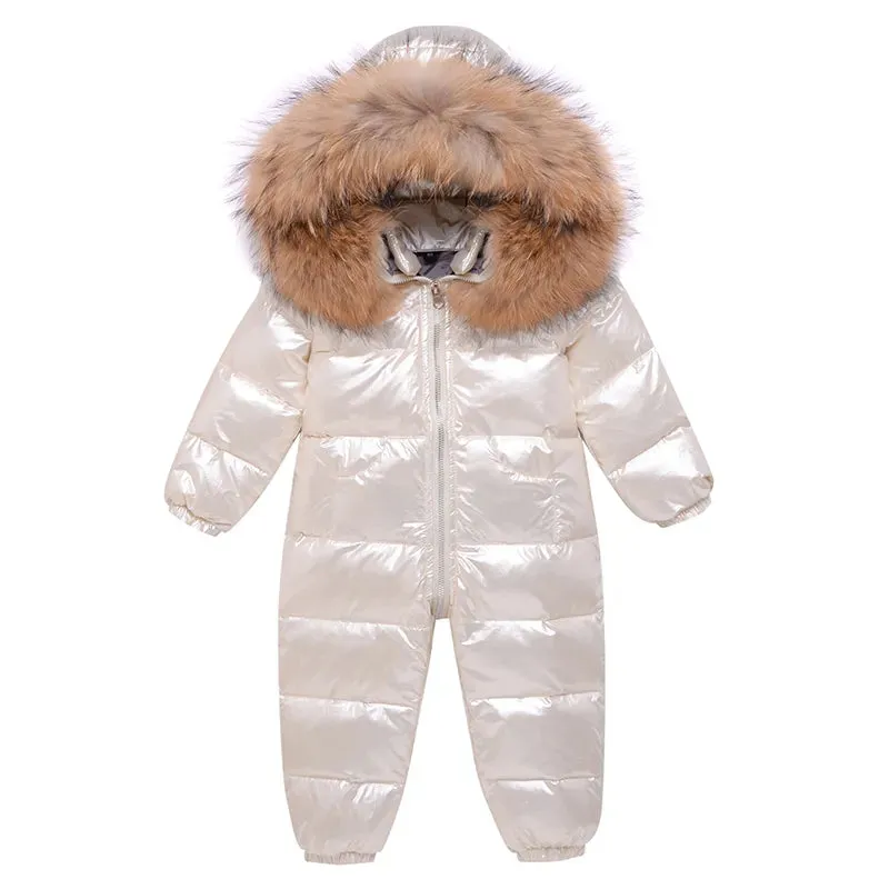 Fur Hood Puffer Romper