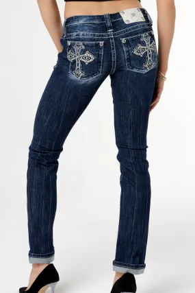 Gothic Cross Straight Jeans