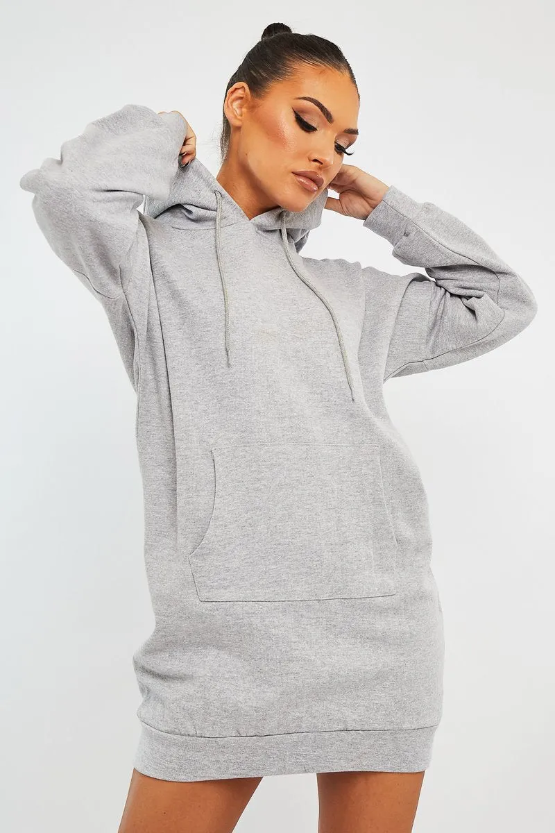 Grey Oversized Hoodie Dress - Eimy