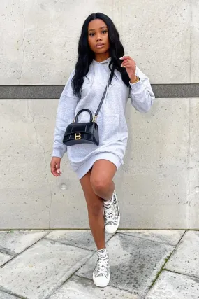 Grey Oversized Hoodie Dress - Eimy