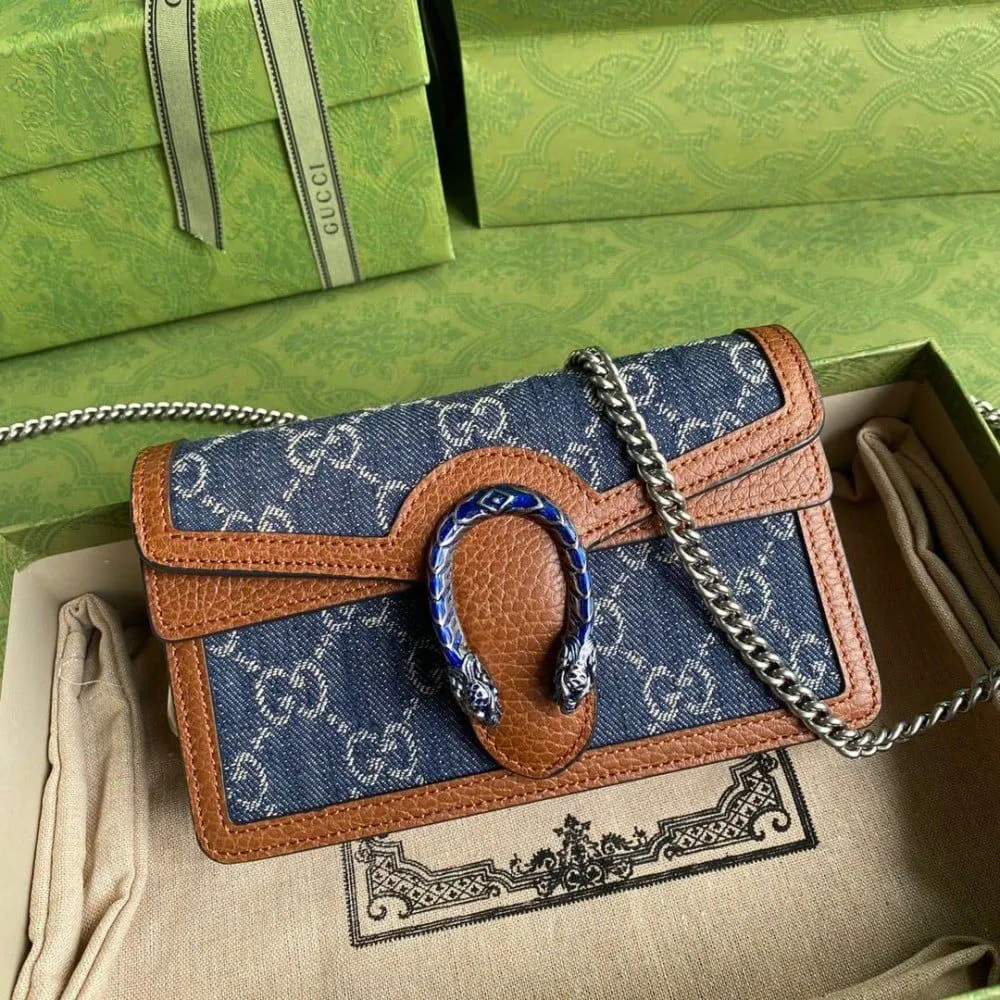 Gucci Dionysus-Inspired Super Mini Crossbody (Brown/Blue)