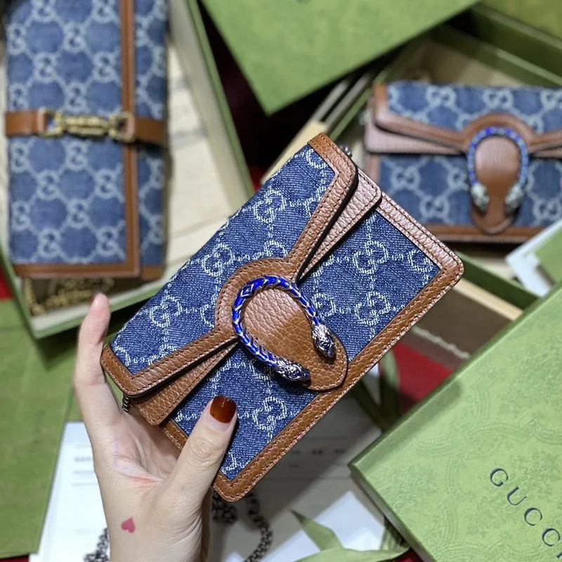 Gucci Dionysus-Inspired Super Mini Crossbody (Brown/Blue)