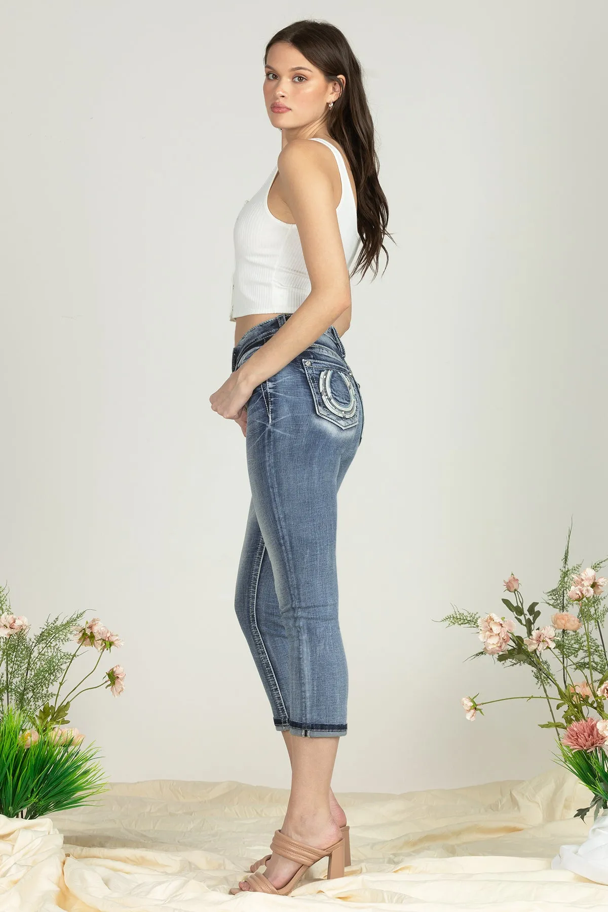 Horseshoe Blues Denim Capri