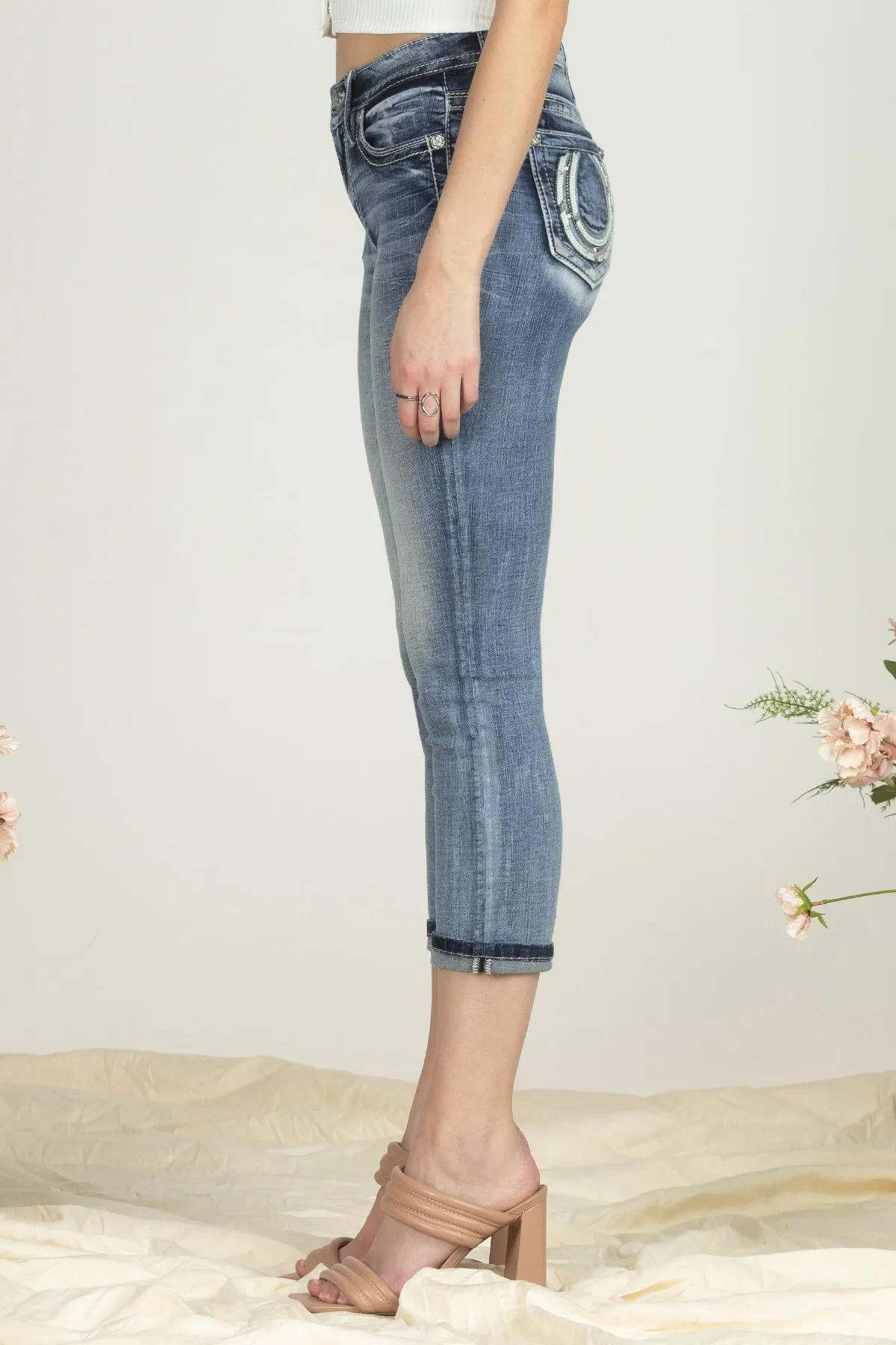 Horseshoe Blues Denim Capri