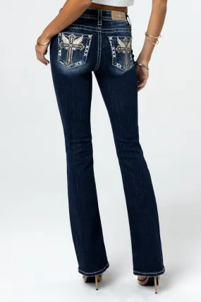 Lana Cross Bootcut Jeans