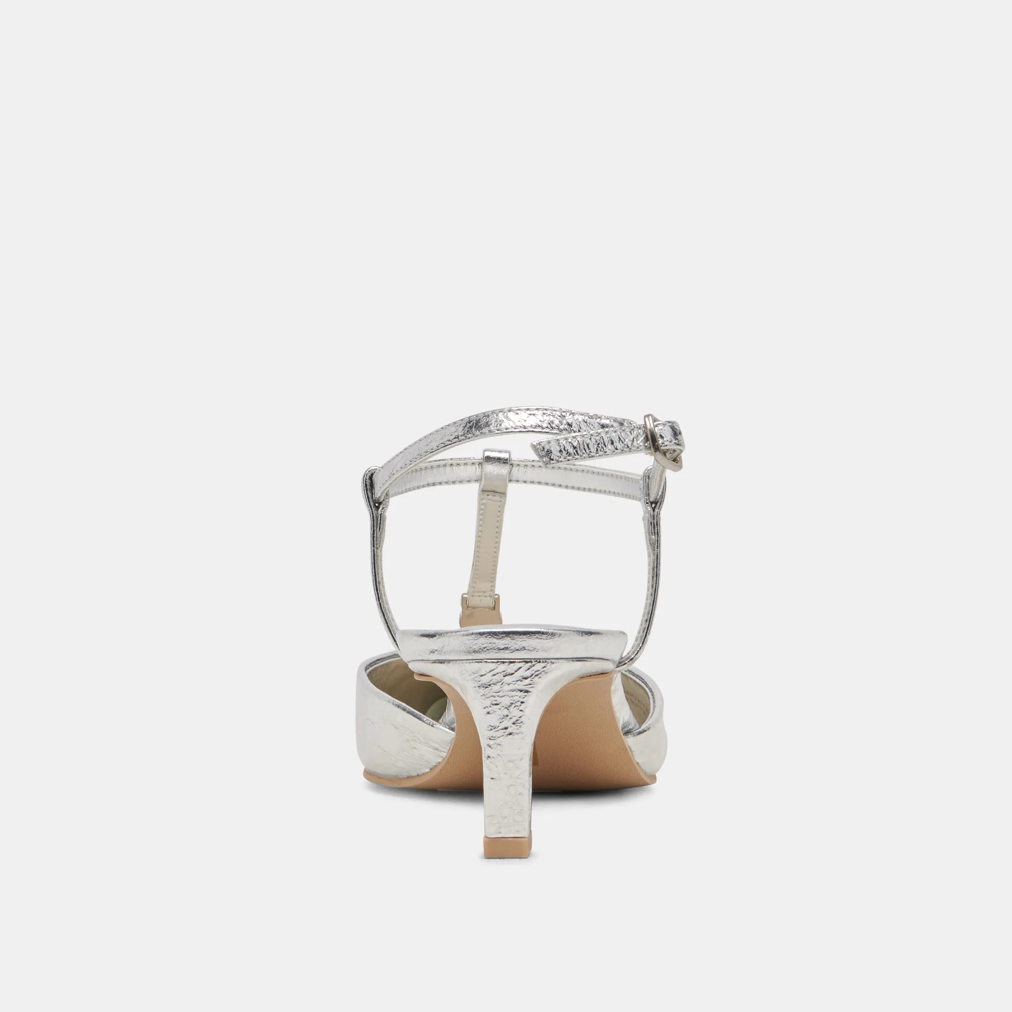 LAVON HEELS SILVER DISTRESSED LEATHER