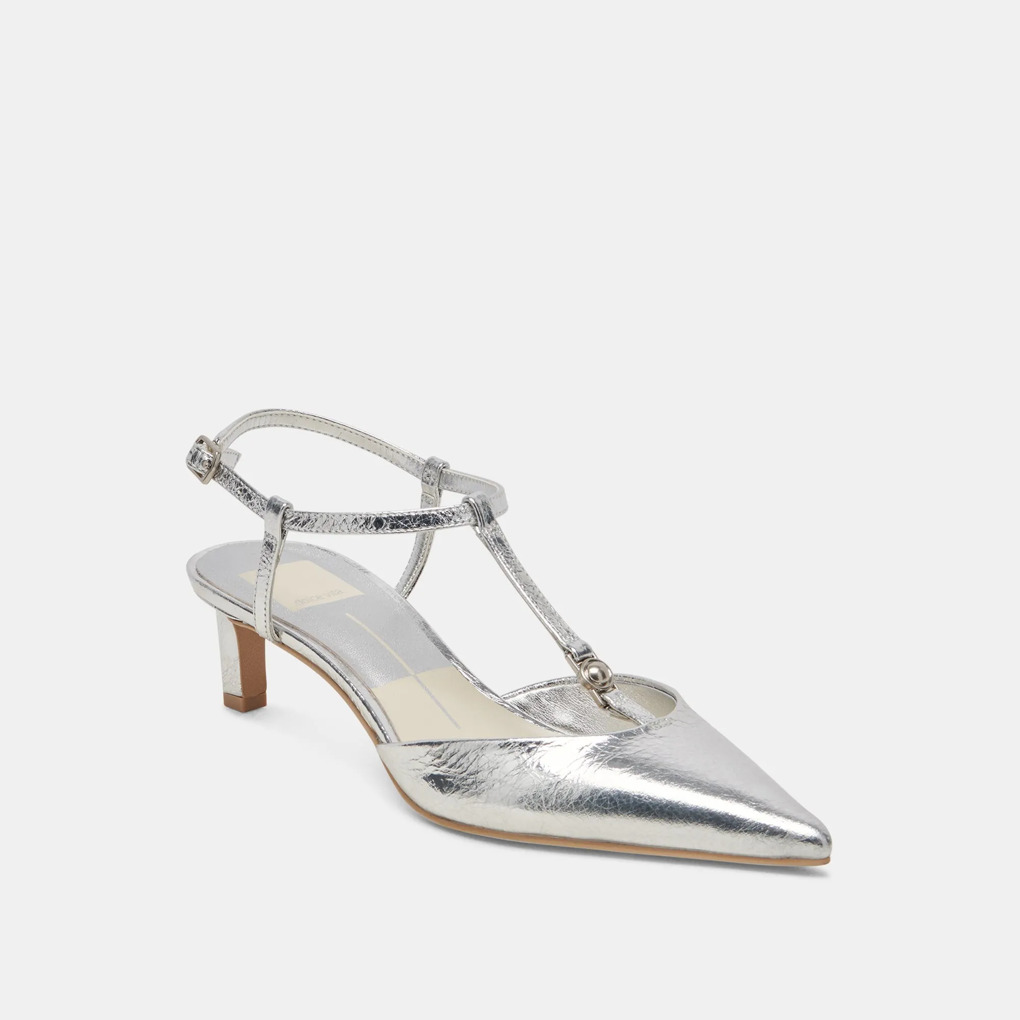 LAVON HEELS SILVER DISTRESSED LEATHER