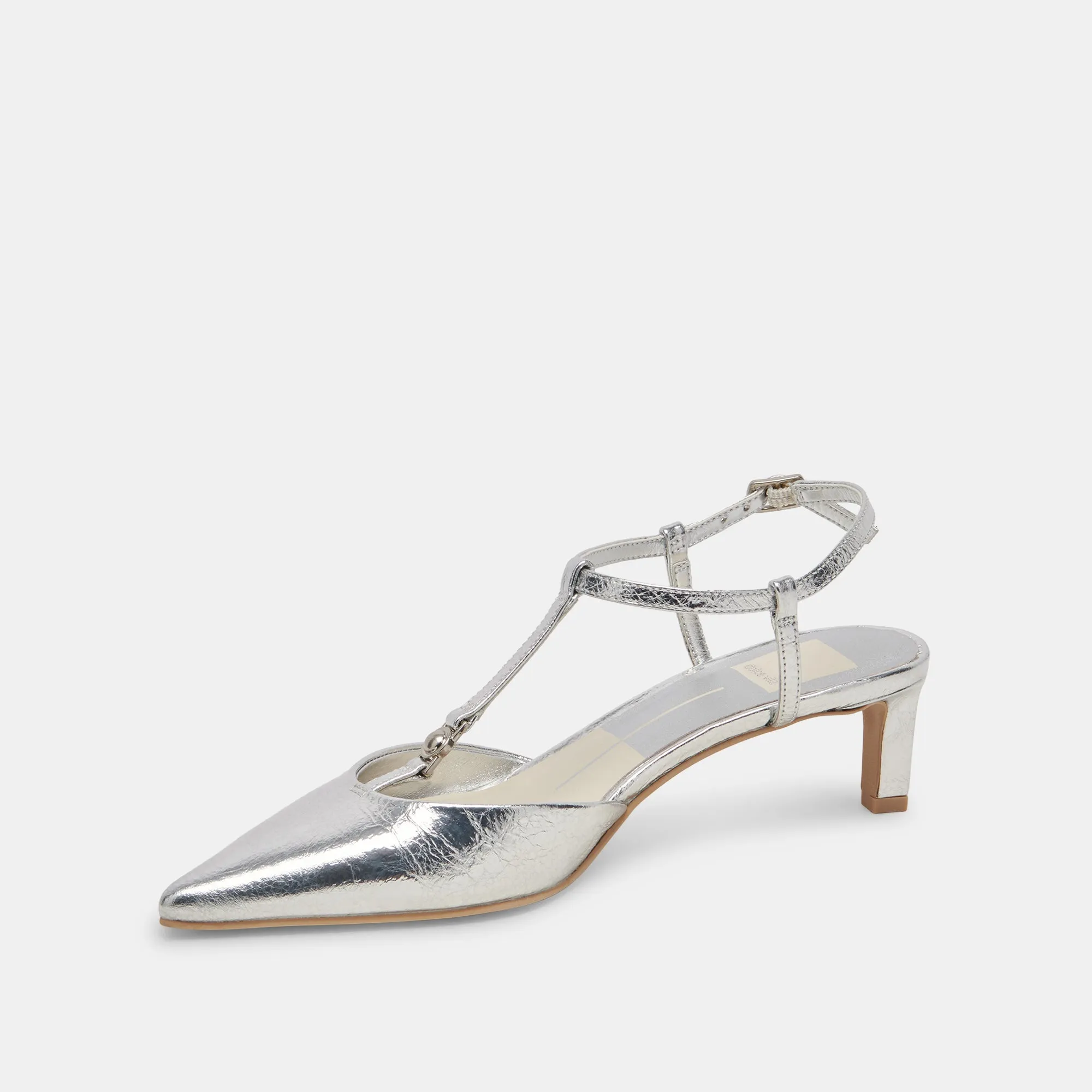 LAVON HEELS SILVER DISTRESSED LEATHER