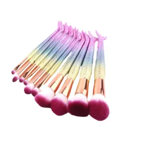 Makeup Brushes Man Made Fiber Set Of 10 Fish Tail