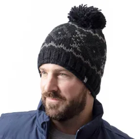 Mens Helsinki Bobble Hat - Black & Grey