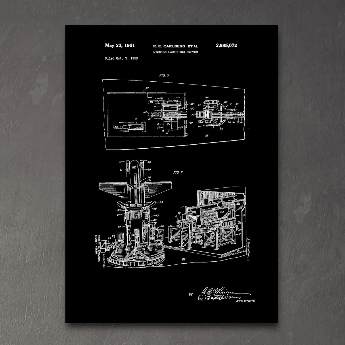 Missile Launching System Cold War Canvas Patent Print