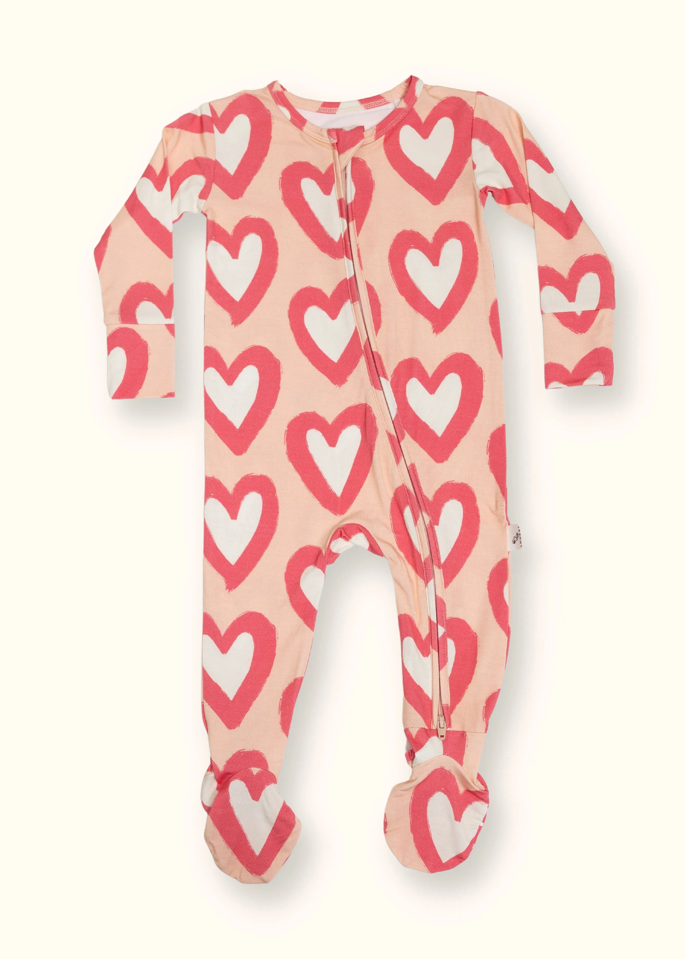 Pink Hearts Footie Pajama | Pink