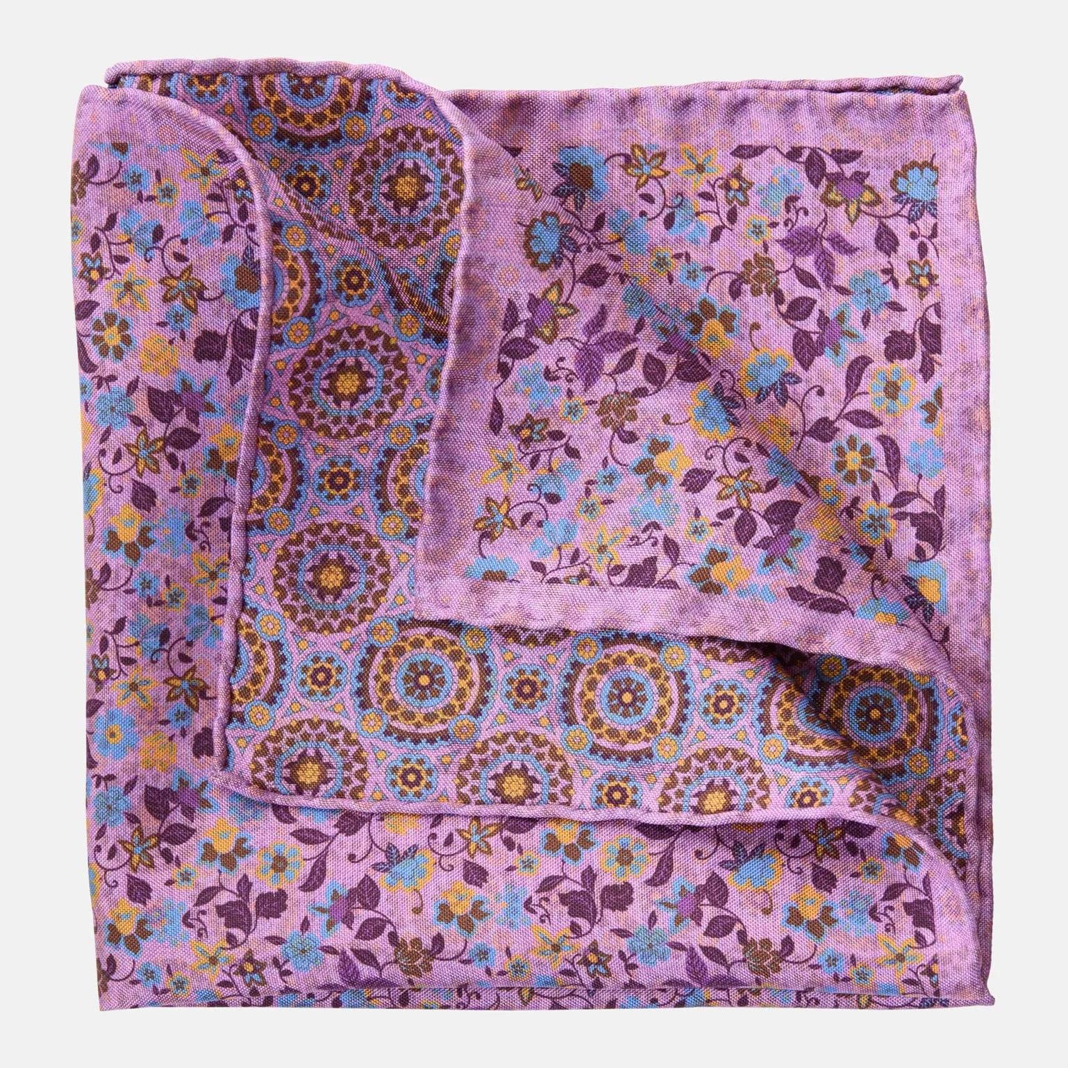 Rimini - Double Sided Silk Pocket Square - Pink