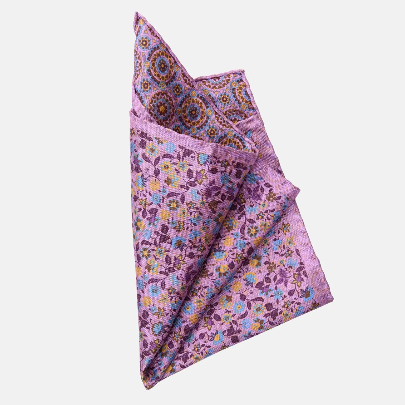 Rimini - Double Sided Silk Pocket Square - Pink