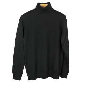 Rollneck sweater in black superfine merino wool (restock)