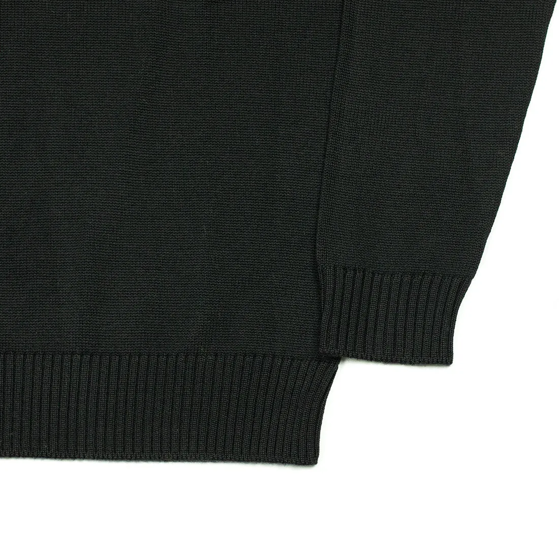 Rollneck sweater in black superfine merino wool (restock)