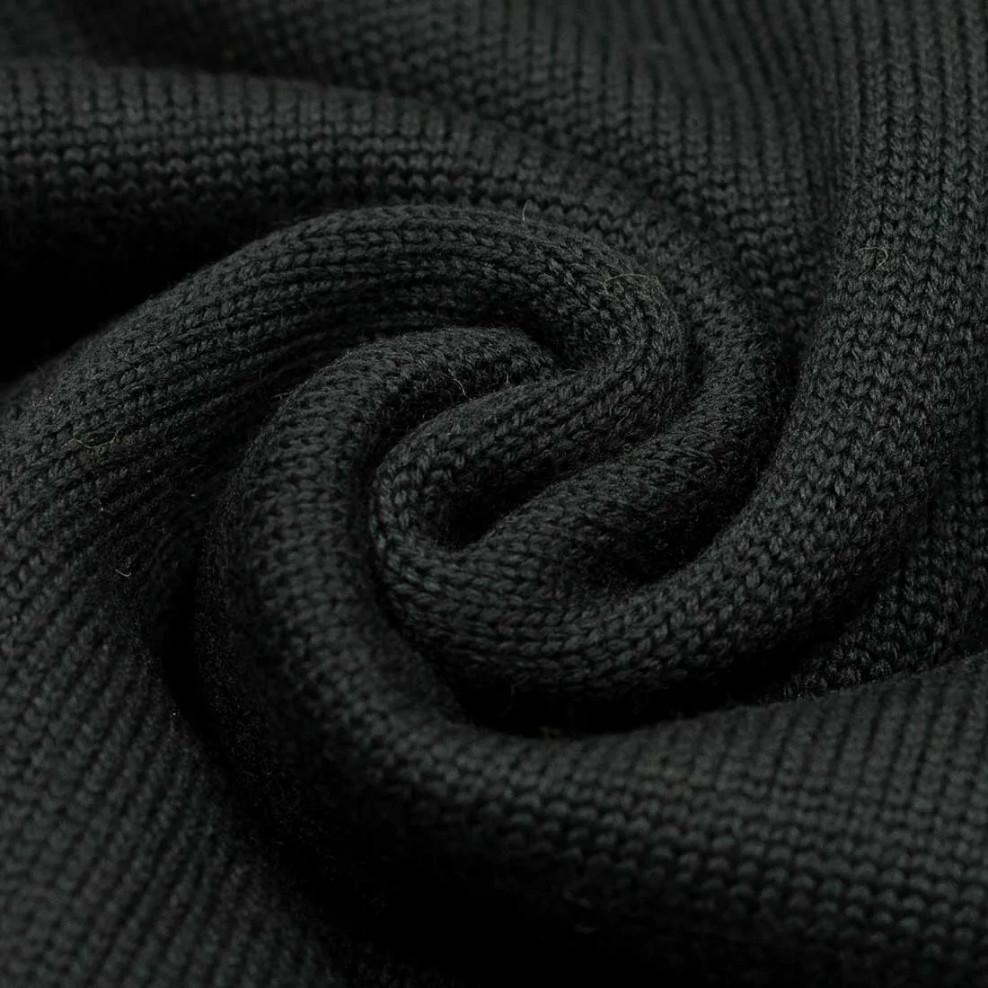 Rollneck sweater in black superfine merino wool (restock)