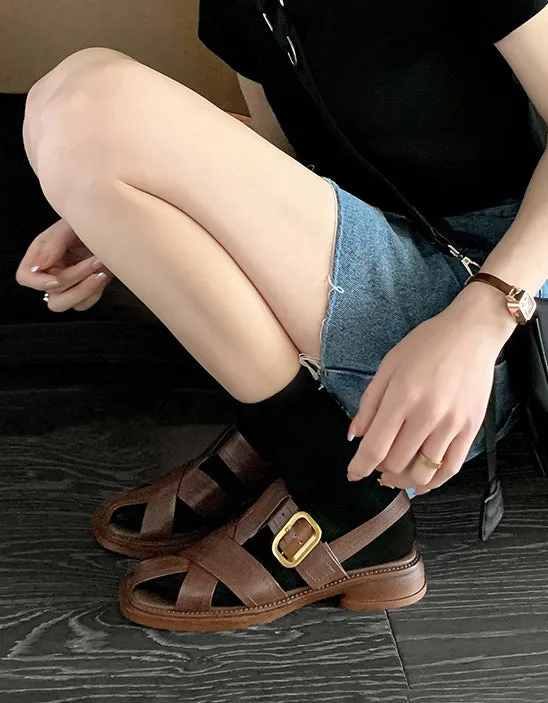 Roman Style Square Toe Strappy Sandals Slingback