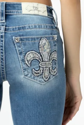 Sequin Fleur Bootcut Jeans