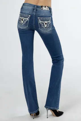 Silver Western Charm Bootcut Jeans