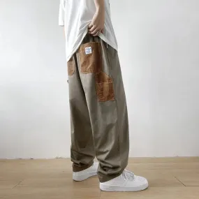 Style Loose Fit Straight Leg Casual Pants Autumn Trend Men's Cargo Pants High Bell Bottoms