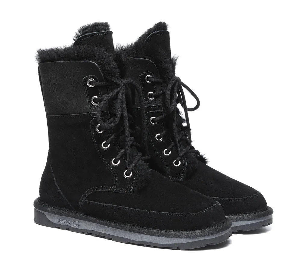 UGG Women Boots Sheepskin Wool Lace Up Ankle Fashion Boots Pathfinder