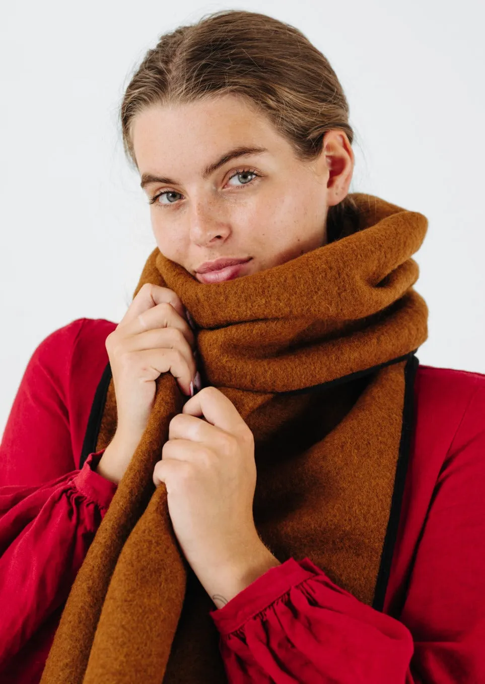 Wrap Scarf, Wool, Warm Brown